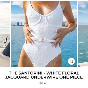 The Santorini - White Floral Jacquard Underwire One Piece